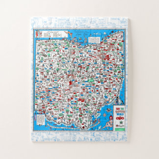 Retro 1966 Ohio map jigsaw puzzle 11"x14" 30 pcs