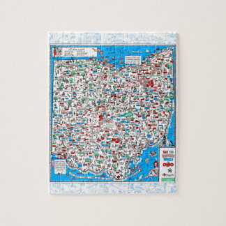 Retro 1966 Ohio map jigsaw puzzle 8"x10" 110 pcs