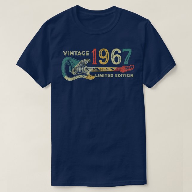 Retro 1967 birthday gift for men Guitar Player 55t T-Shirt (Design Front)