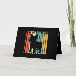 Retro 1970s Dog Silhouette French Bulldog Gift Card