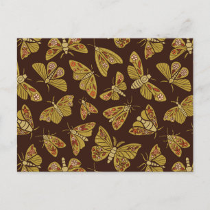 Retro 1970s Moths Postcard