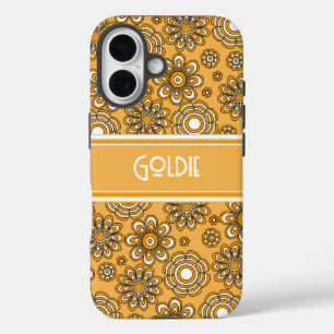 Retro 1970s Mustard Yellow Flower iPhone 16 Case