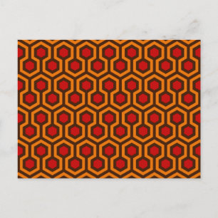 Retro 1970s Orange Red Abstract Pattern Room 237 Postcard