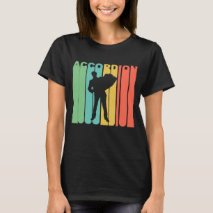 Retro 1970s Style Accordion Player Silhouette Musi T-Shirt