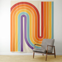 Retro 1970s Style Arched Stripes Geometric Pattern