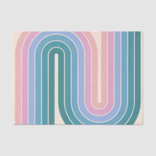 Retro 1970s Style Arched Stripes Geometric Pattern Tissue Paper