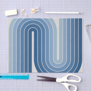 Retro 1970s Style Arched Stripes Geometric Pattern Tissue Paper