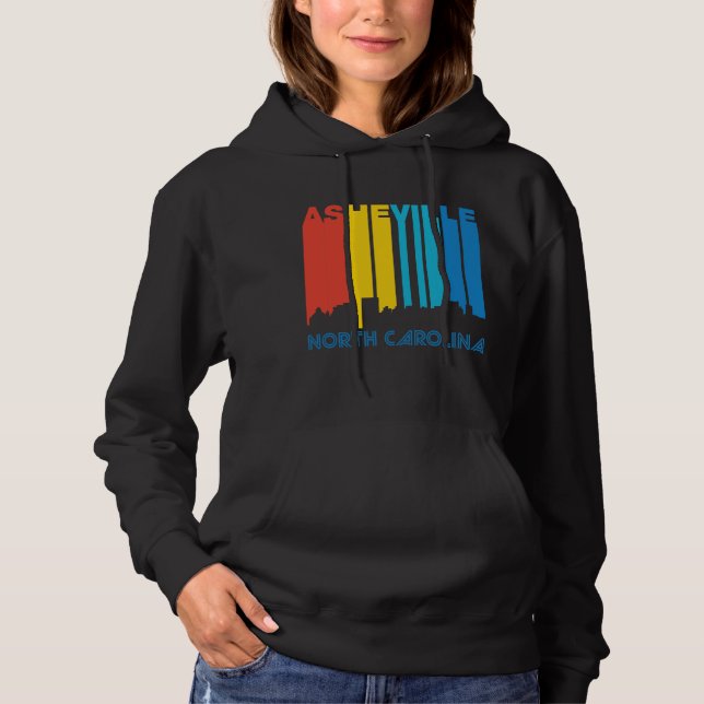Retro 1970's Style Asheville North Carolina Skylin Hoodie (Front)