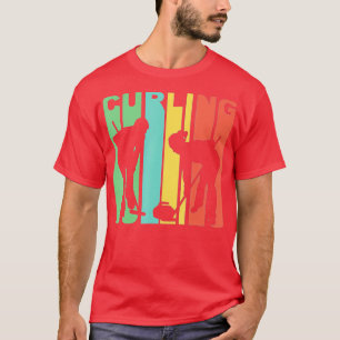 Retro 1970s Style Curlers Silhouette Curling (2) T-Shirt