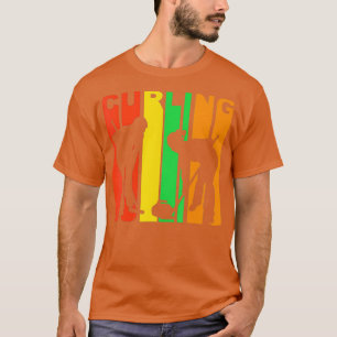 Retro 1970s Style Curlers Silhouette Curling T-Shirt