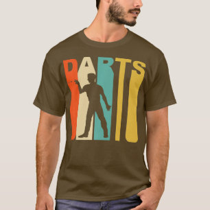 Retro 1970s Style Darts Player Silhouette Darts T-Shirt