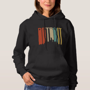 Retro 1970's Style Detroit Michigan Skyline Hoodie