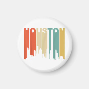 Retro 1970's Style Houston Texas Skyline  Magnet