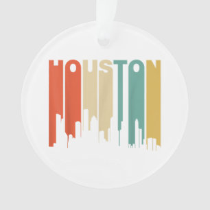Retro 1970's Style Houston Texas Skyline Ornament