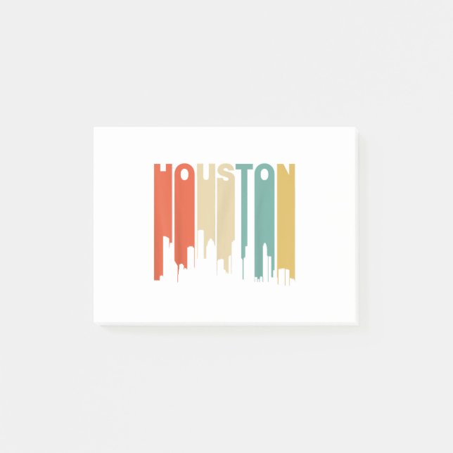 Retro 1970's Style Houston Texas Skyline  Post-it Notes (Front)