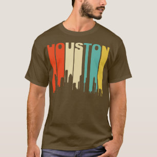 Retro 1970s Style Houston Texas Skyline T-Shirt