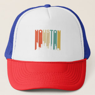 Retro 1970's Style Houston Texas Skyline  Trucker Hat