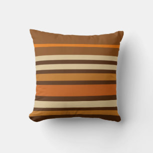 Retro 1970s Style Sporty Stripes Cushion