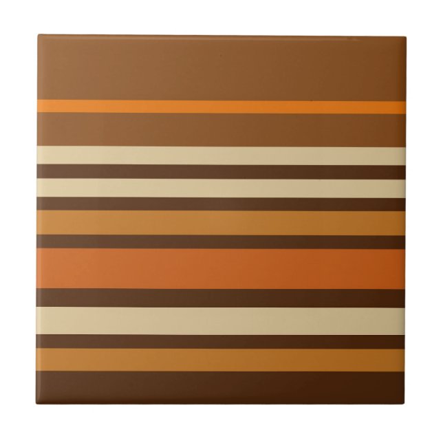 Retro 1970s Style Sporty Stripes Tile (Front)