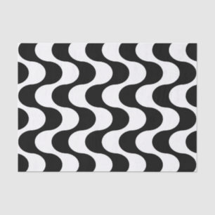 Retro 1970s Style Wavy Op-Art Stripe Pattern Tissue Paper
