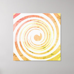 Retro 1970s Swirls Distressed Canvas Print