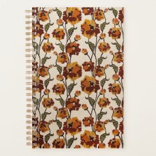 Retro 1970s Upholstery Fabric Weekly/Monthly Planner