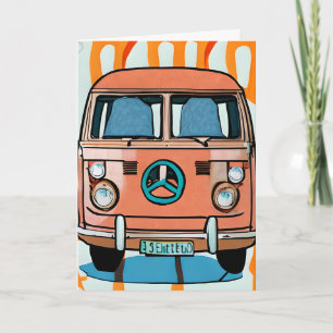 Retro 1970's Van   Groovy Birthday Card