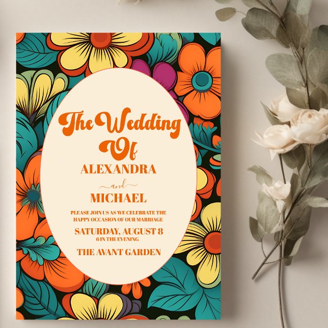 Retro 1970s Wedding Invitation (Creator Uploaded)
