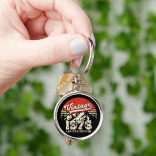 Retro 1976 Birthday Vintage 50th Outdoorsy Bday Key Ring