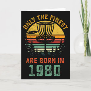 Retro 1980 40th Birthday Disc Golf Gift 40 Year Ol Card