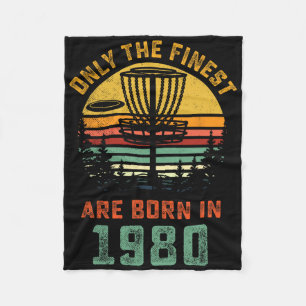 Retro 1980 40th Birthday Disc Golf Gift 40 Year Ol Fleece Blanket