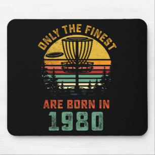 Retro 1980 40th Birthday Disc Golf Gift 40 Year Ol Mouse Mat