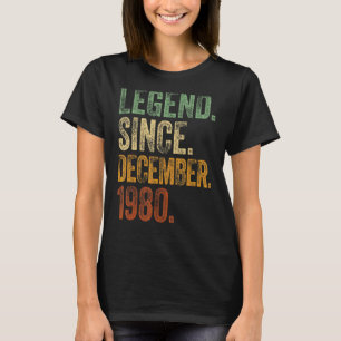 Retro 1980 Birthday December Born Legend Since 19 T-Shirt