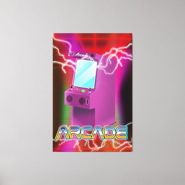Retro 1980s arcade canvas print (Front)