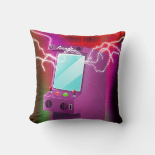 Retro 1980s arcade poster cushion