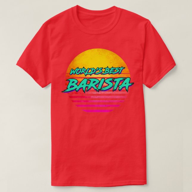 Retro 1980s Barista T-Shirt (Design Front)
