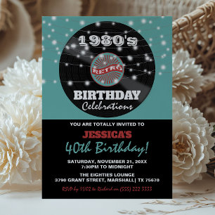 Retro 1980's Birthday Celebration Invitation