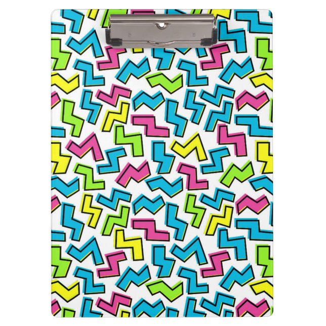 Retro 1980's Cool Cute 80s Memphis Pattern Clipboard (Front)