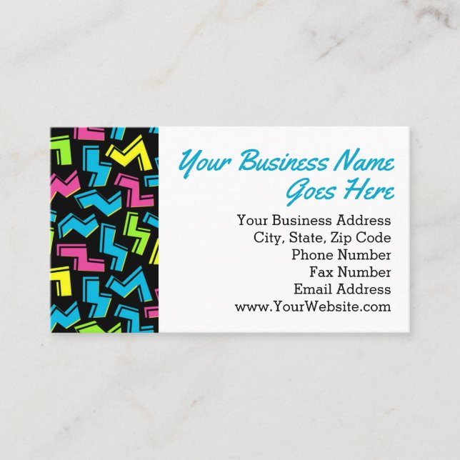 Retro 1980's Cool Cute 80s Memphis Pop Art Business Card (Front)