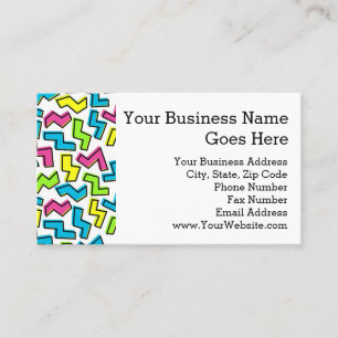 Retro 1980's Cool Cute 80s Memphis Pop Art Pattern Business Card