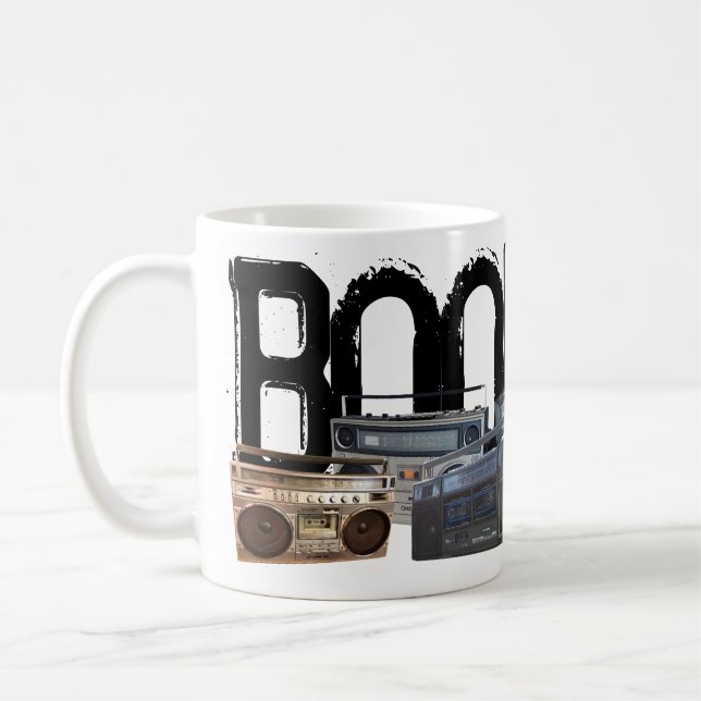 Retro 1980s Eighties Boombox Ghetto Blaster 80s Coffee Mug (Left)