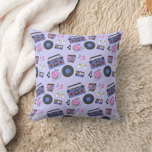 Retro 1980's Era Music Birthday Cushion