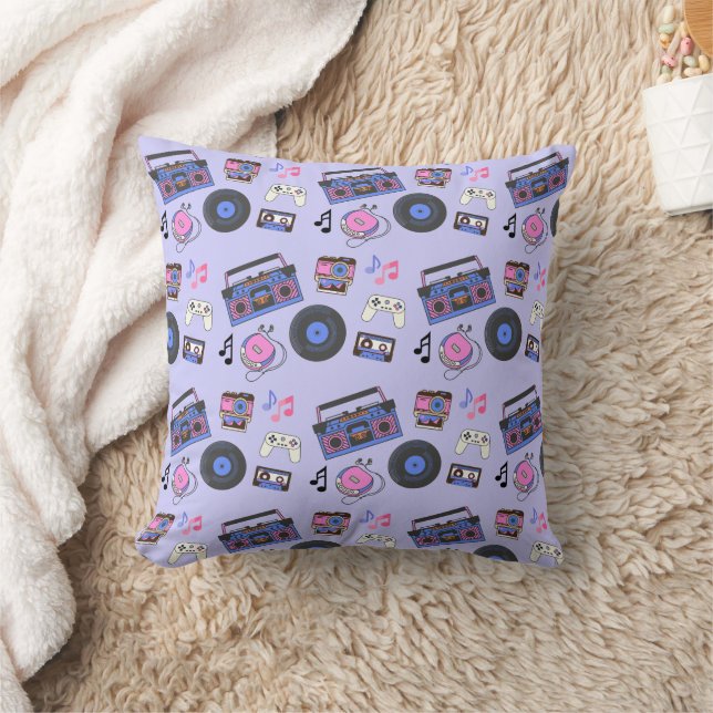 Retro 1980's Era Music Birthday Cushion (Blanket)