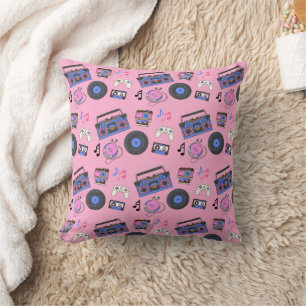 Retro 1980's Era Music Birthday Cushion