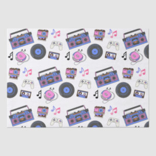 Retro 1980's Era Music Birthday Tissue Paper