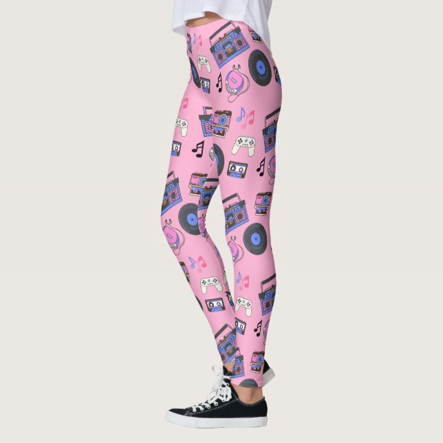Retro 1980's Era Music Nostalgic Leggings (Left)