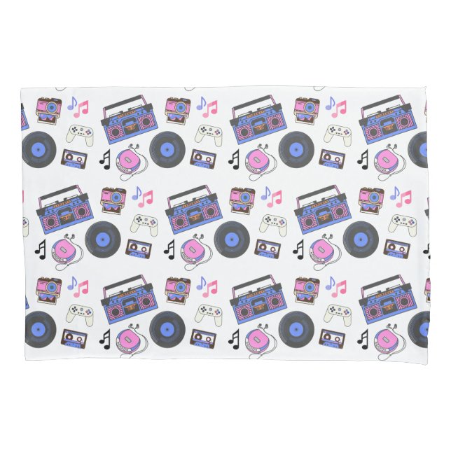 Retro 1980's Era Music Nostalgic Pillowcase (Front)
