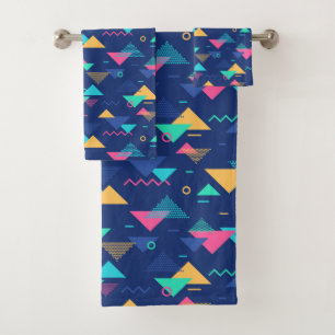 Retro 1980's Pattern Bath Towel Set