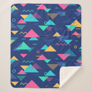Retro 1980's Pattern Sherpa Blanket