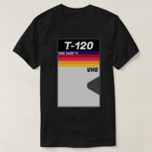 Retro 1980s T-120 VHS Cassette Tape T-Shirt 